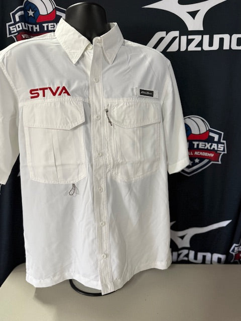 Eddie Bauer White Fishing Shirt (RED STVA)